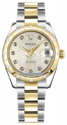 Rolex Datejust 31mm Stainless Steel and Yellow Gold 178343 Jubilee Silver Diamond Oyster
